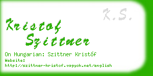 kristof szittner business card